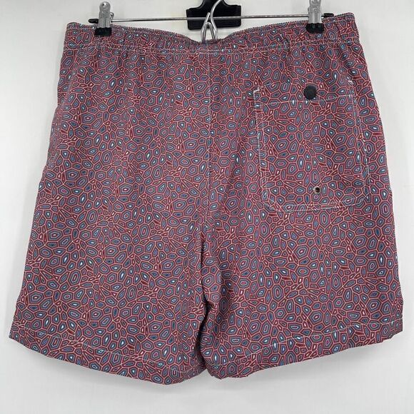 Mr. Swim Multicolor Abstract Print Elastic Waist Drawstring Swim Shorts Medium - Picture 5 of 6